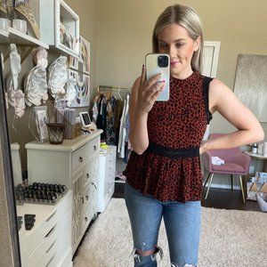 Love on a Hanger Leopard Peplum Tee